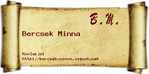 Bercsek Minna névjegykártya
